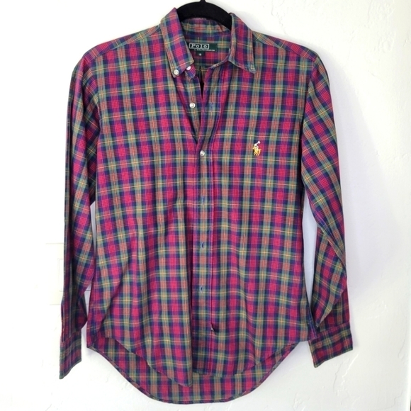 Polo Ralph Lauren Other - Polo Ralph Lauren Button Down Youth Sz 16 Red Green Blue Plaid